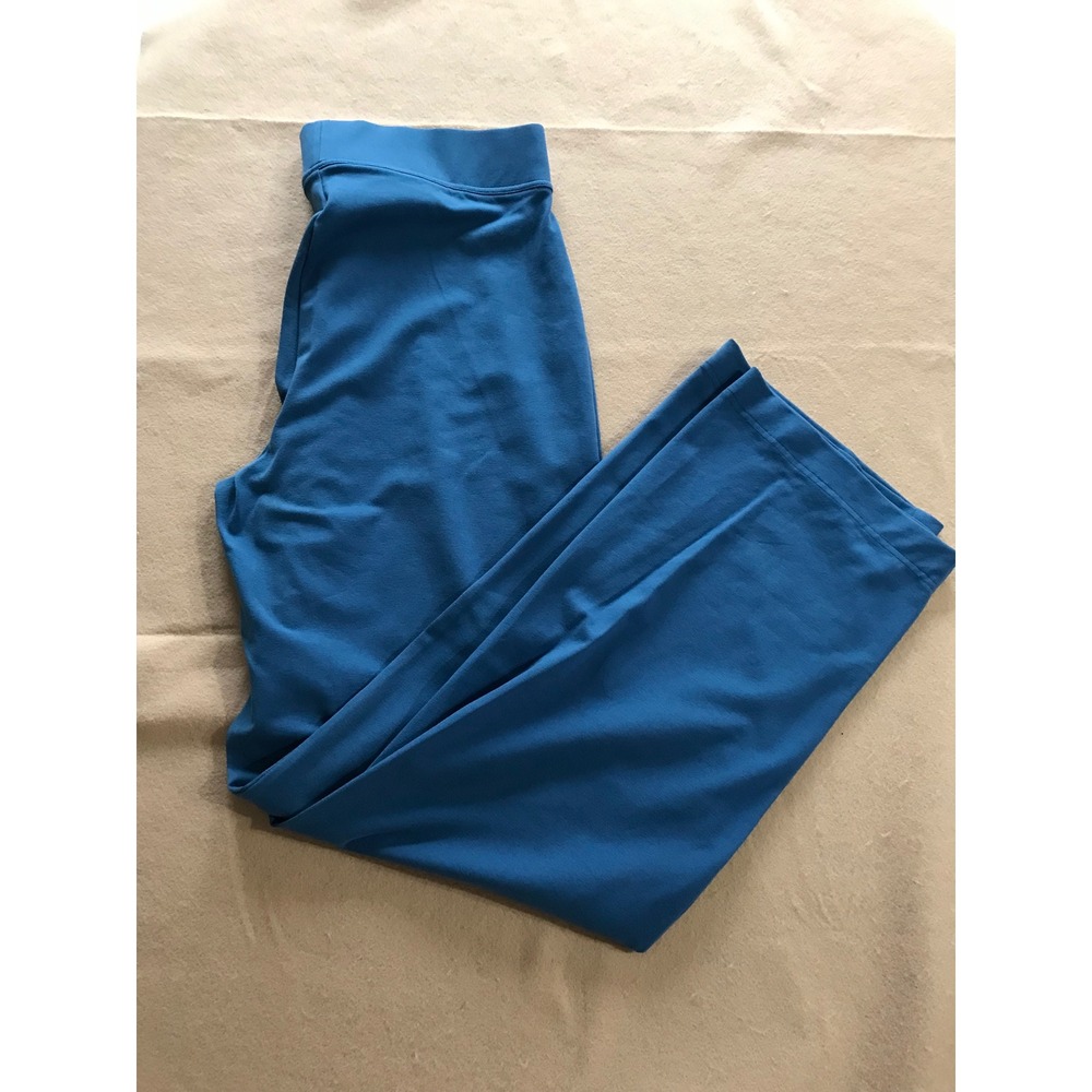 Tall NWOT Lands' End Women's L 12-14 Blue Stretch Pull-On Pants Coastal Preppy - Picture 3 of 9